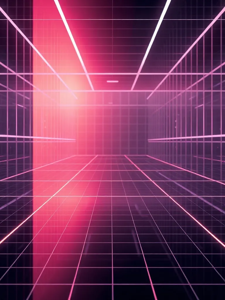 A minimalist, abstract high-tech digital grid with soft pink