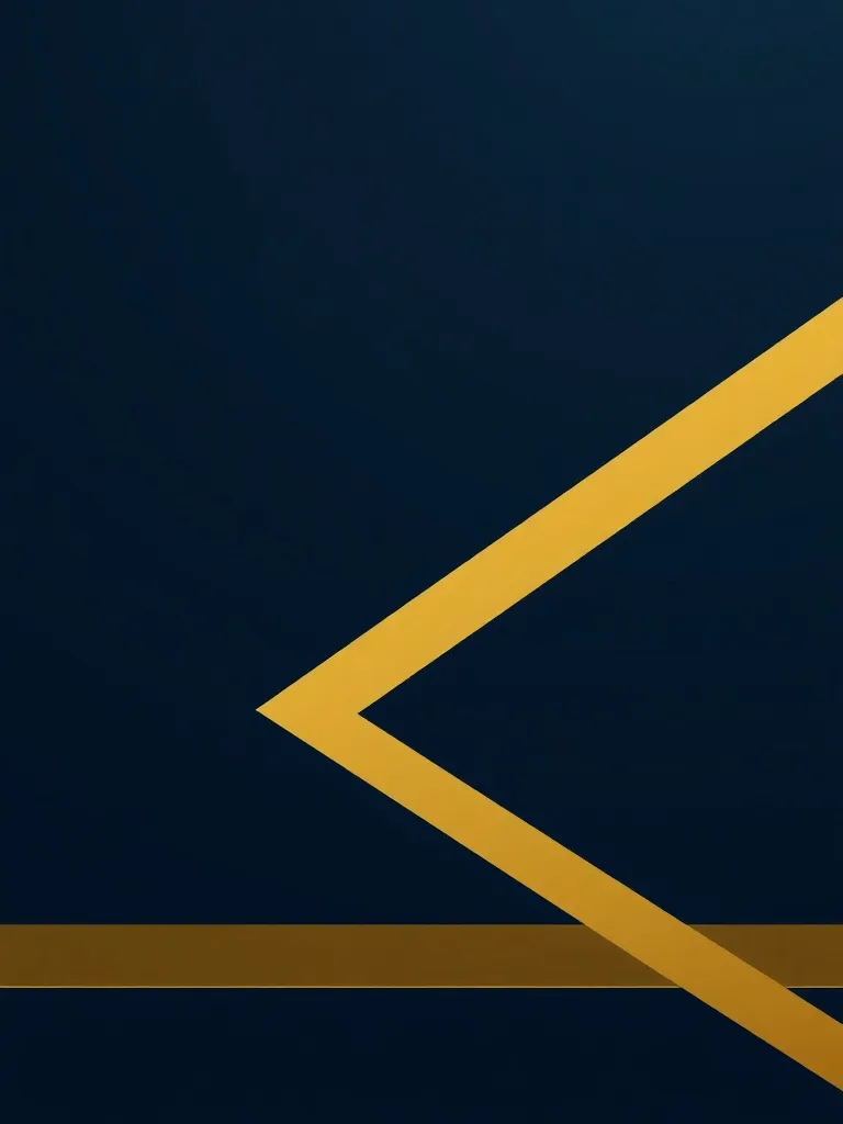 Abstract architectural geometry with golden lines on dark bl